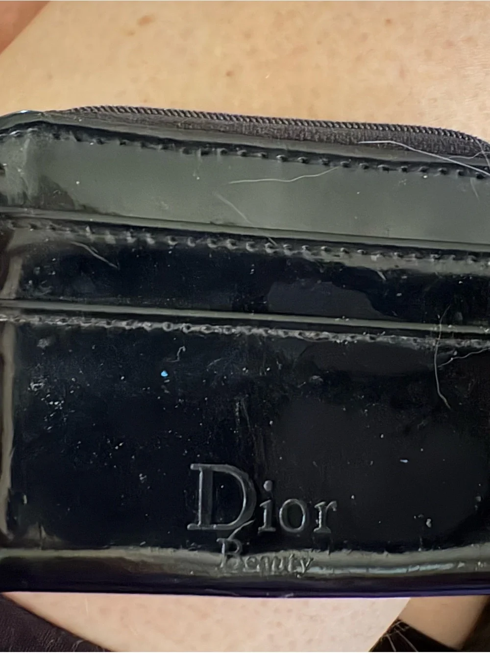 Dior Black Patent Toiletry Pouch